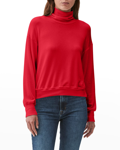 Michael Stars Mimi Turtleneck Pullover Top In Red