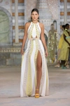 GEORGES HOBEIKA BEADED CREPE DRESS WITH SLIT,GH22SGRTW77LD-10
