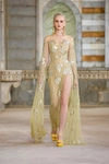 GEORGES HOBEIKA FITTED BEADED TULLE GOWN,GH22SGRTW37MD-0