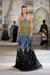 GEORGES HOBEIKA HALTER BEADED TULLE GOWN,GH22SGRTW91LD-12