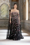 GEORGES HOBEIKA LONG OPEN SLEEVES GOWN,GH22SGRTW82LD-16