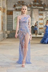 GEORGES HOBEIKA STRAPLESS AND HIGH SLIT GOWN,GH22SGRTW74LD-14