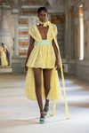 GEORGES HOBEIKA YELLOW LACE DRESS WITH OVERSKIRT,GH22SDRTW41SD-16