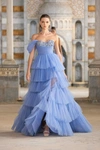 GEORGES HOBEIKA RUFFLE TULLE GOWN,GH22SGRTW75LD-8