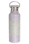 Collina Strada Crystal Embellished Insulated Water Bottle In Turquoise Butterfly Flower