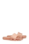 Tory Burch Logo-embossed Bubble Jelly Slides In Pink
