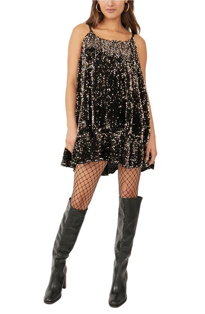 Free People Nova Convertible Strap Sequin Minidress In Chocolate | ModeSens