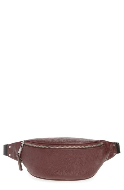 Treasure & Bond Mason Pebbled Leather Belt Bag In Burgundy Fig