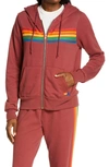 Aviator Nation 5-stripe Zip Hoodie In Pink Sr