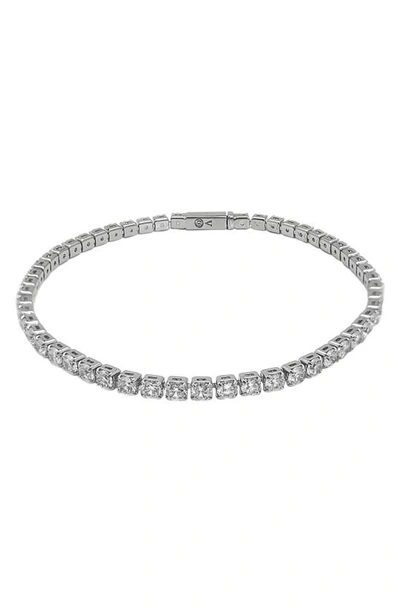 Vince Camuto Cubic Zirconia Tennis Bracelet In Silver/ Crystal