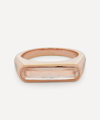 ADORE ADORN ROSE GOLD PLATED VERMEIL SILVER BRILLIANCE ROSE QUARTZ AND MOTHER OF PEARL RING,000746039