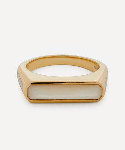 Adore Adorn Gold Plated Vermeil Silver Percy Mother Of Pearl Ring