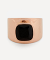 ADORE ADORN ROSE GOLD PLATED VERMEIL SILVER LILLY BLACK ONYX RING,000746043