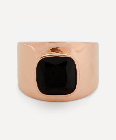 Adore Adorn Rose Gold Plated Vermeil Silver Lilly Black Onyx Ring