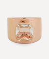 ADORE ADORN ROSE GOLD PLATED VERMEIL SILVER LILLY CLEAR QUARTZ RING,000746044