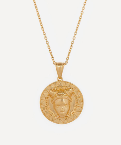 Adore Adorn Gold Plated Vermeil Silver Reava Coin Pendant Necklace