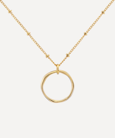 Auree 18ct Gold Plated Vermeil Silver Ronda Round Pendant Necklace