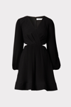 Milly Winnie Cutout Pleated Dress In Black