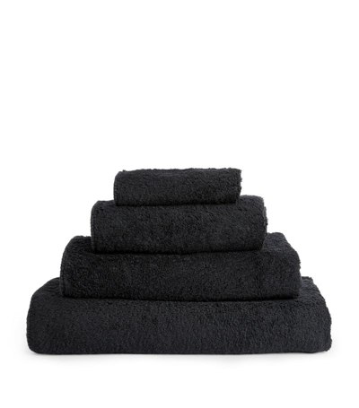 Abyss & Habidecor Super Pile Face Towel (30cm X 30cm) In Black