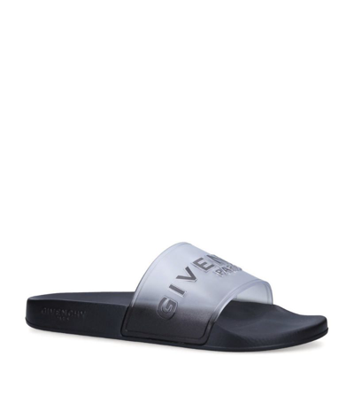 Givenchy Logo-embossed Rubber Sliders In White/blk