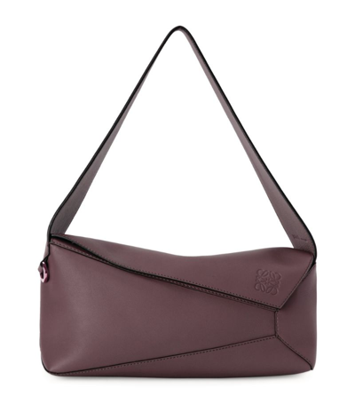 Loewe Puzzle Leather Shoulder Bag In Purple