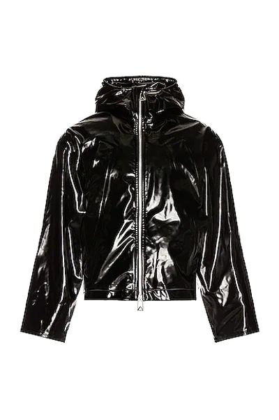 Bottega Veneta Rubber Coated Zip-up Jacket In Black