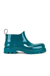 Bottega Veneta Blue Stride Rubber Ankle Boots In Blaster