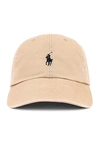Polo Ralph Lauren Tan Chino Ball Cap In Nubuck & Relay Blue