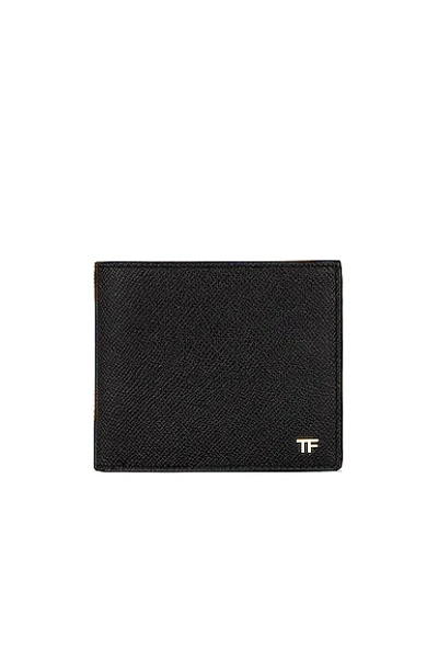 Tom Ford Logo-plaque Bi-fold Wallet In Black