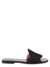 Alaïa Molukai Flat Black Suede Mules In Black