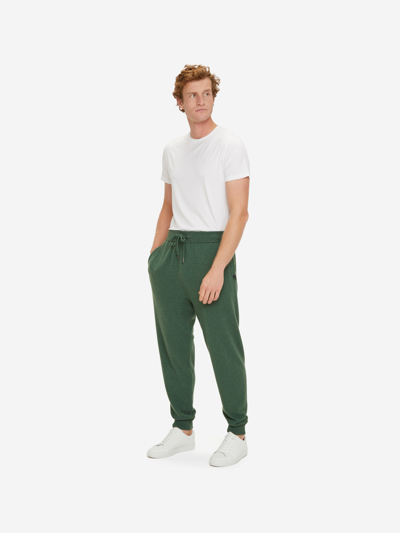 Derek Rose Cashmere Finley Sweatpants In Green