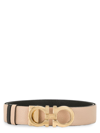 Ferragamo Gancini-buckle Reversible Leather Belt In Yellow