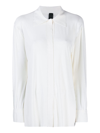 Norma Kamali Ivory White Concealed Button Shirt In Beige