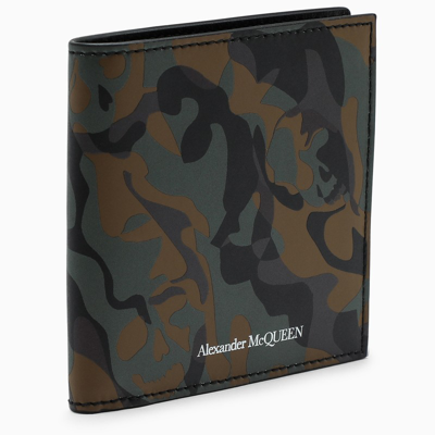 Alexander Mcqueen Camouflage Logoed Wallet In ["black", "green", "multicolor"]