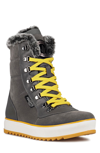 Aquatherm By Santana Canada Maya Faux Fur Lined Lace-up Boot In Grey/mustard