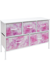 Sorbus 6 Cube Drawer Chest Dresser In Tie-dye Pink