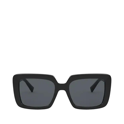 Versace Bejewelled Oversized-frame Sunglasses In Dark Grey