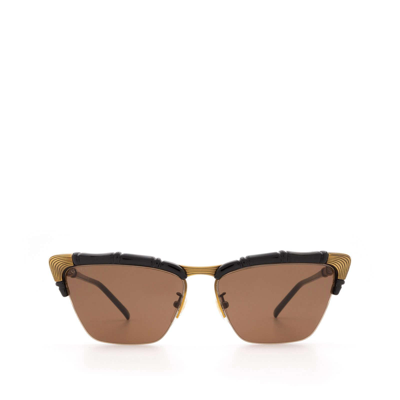 Gucci Bamboo Effect Cat Eye Sunglasses In Black