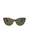 Ralph Lauren Rl8186 Shiny Striped Havana Female Sunglasses In Bottle Green