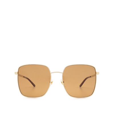 Gucci Gg0802s Gold Female Sunglasses - Atterley In Brown