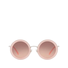 Miu Miu Round Metal Gradient Sunglasses In Pink Gradient Dark Brown