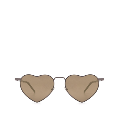 Saint Laurent Sl 301 Ruthenium Sunglasses In Brown
