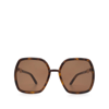 Gucci Gg0890s Horsebit-embellished Square-frame Acetate Sunglasses In Brown