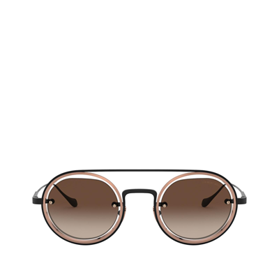 Giorgio Armani Round Aviator-frame Sunglasses In Brown Gradient