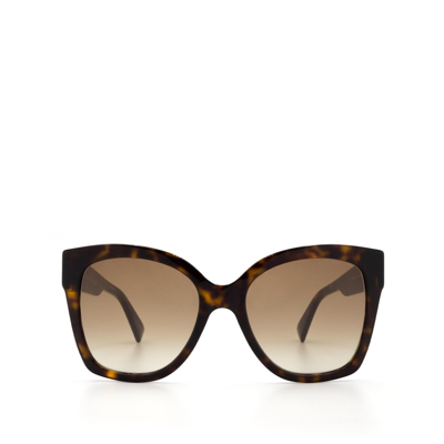 Gucci Rectangular Tortoiseshell Sunglasses In Brown