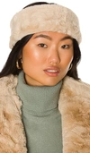Apparis Eleni Lightweight Faux Fur Headband In Beige