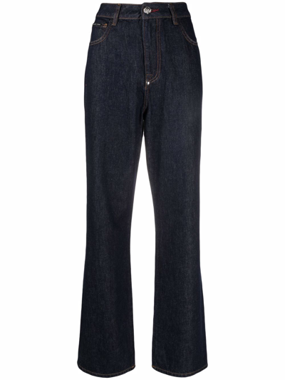Philipp Plein Iconic Loose Fit Jeans In Blau