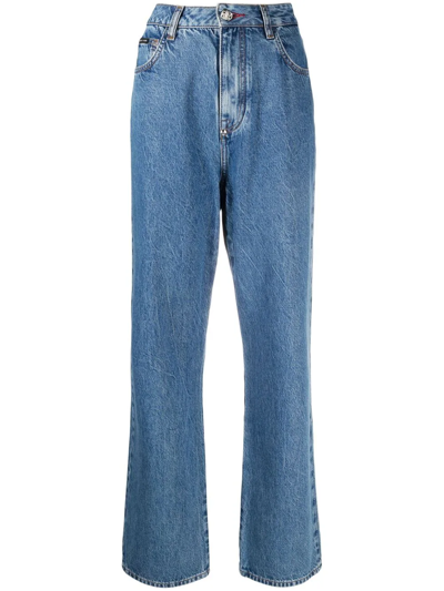Philipp Plein Iconic Loose Fit Jeans In Blau