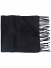 CANALI FRINGE-TRIMMED KNITTED SCARF