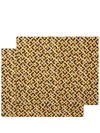 La Doublej Set Of 2 Geometric-print Table Mats In Puzzle Rosa